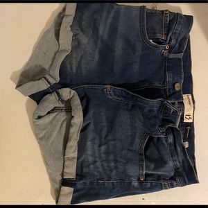 Garage denim high waisted shorts